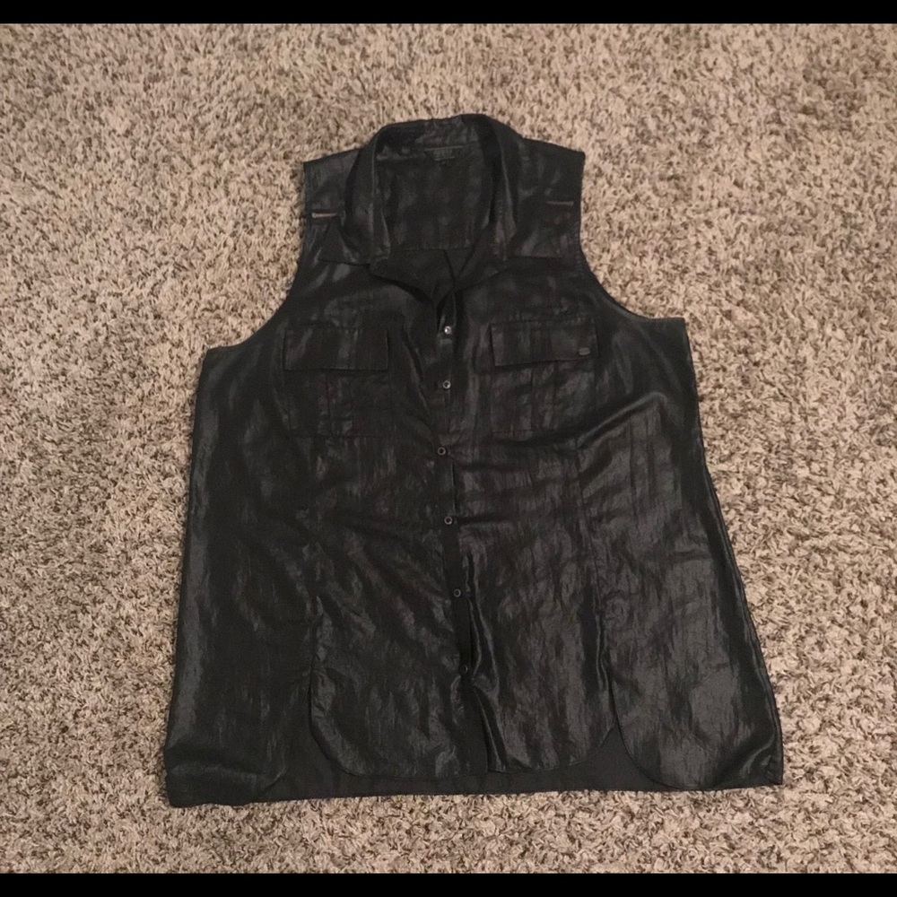 Shimmery Chic Black Guess Blouse XL